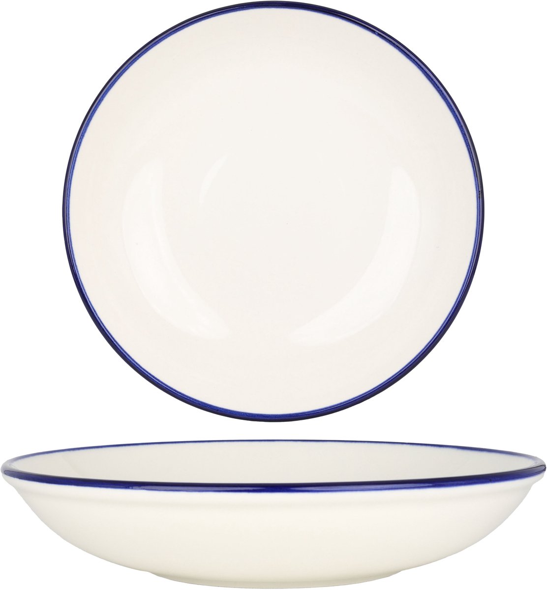 Rinart Diepbord - Blue Edge - Porselein - 25 cm (1300cc) - set van 6