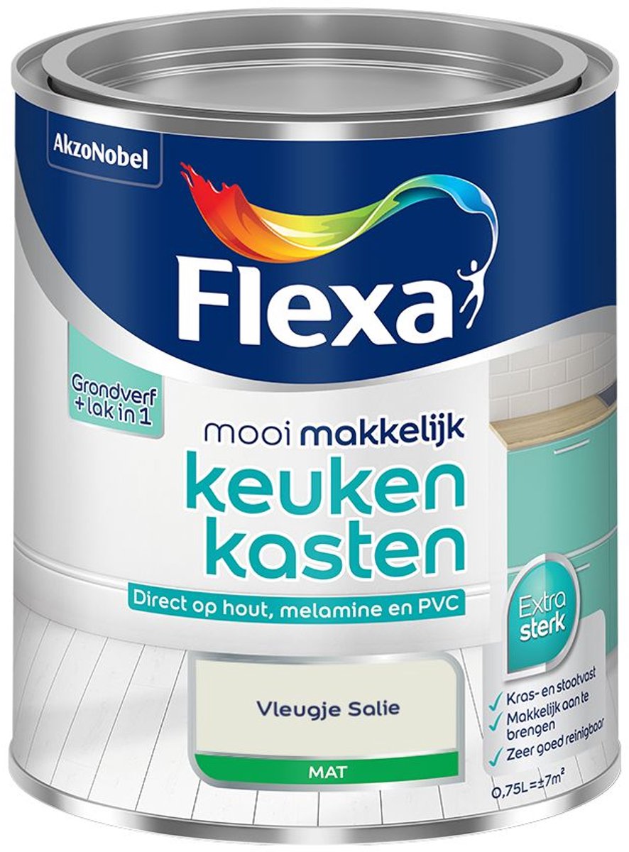 Flexa - Mooi Makkelijk Keukenkasten Mat - Vleugje Salie - Mengverf - 0.75 L