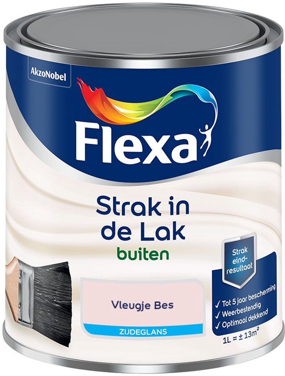 Flexa - Strak in de Lak Buitenlak Zijdeglans - Vleugje Bes - Mengverf - 1 L