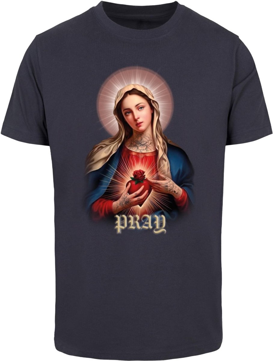 Mister Tee T-shirt Praying Mary Tee Blauw
