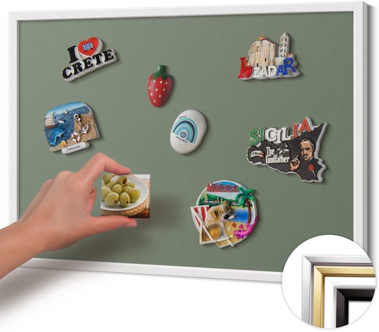 Flatbo metalen magneetbord 70 x 35 cm, bord voor ansichtkaarten