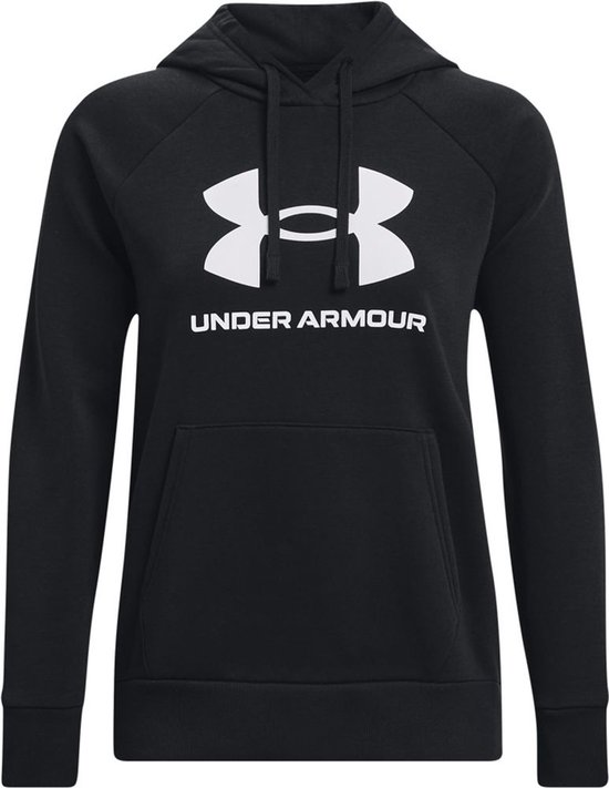 Under Armour Dames Ua Rival Fleece Big Logo HD Zwart/Wit Rival Collection LG