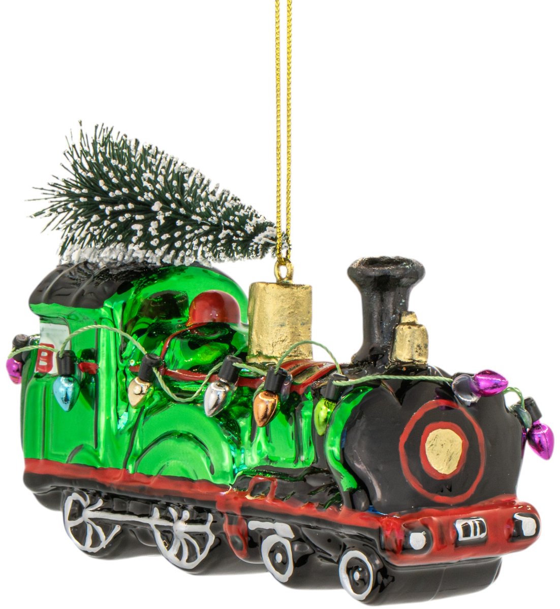 Sass & Belle Kerst locomotief kerstbal - Sass & Belle groen