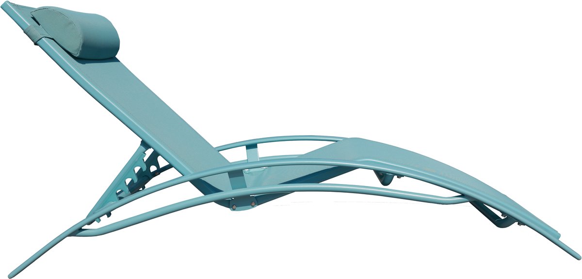 Set van 2 GALAPAGOS ligstoelen in lichtblauw textilene - lichtblauw aluminium