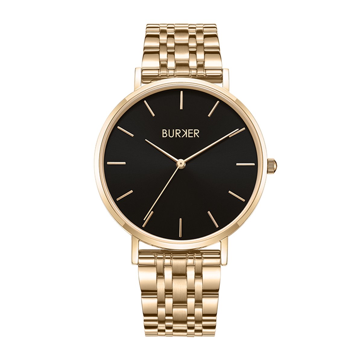 BURKER Ruby Horloge Dames - Rond - Goud Zwart - Schakelband - 38 mm