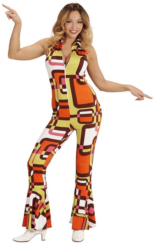 Groovy Geralda 70s Dames Jumpsuit, Buizen - Vrouw