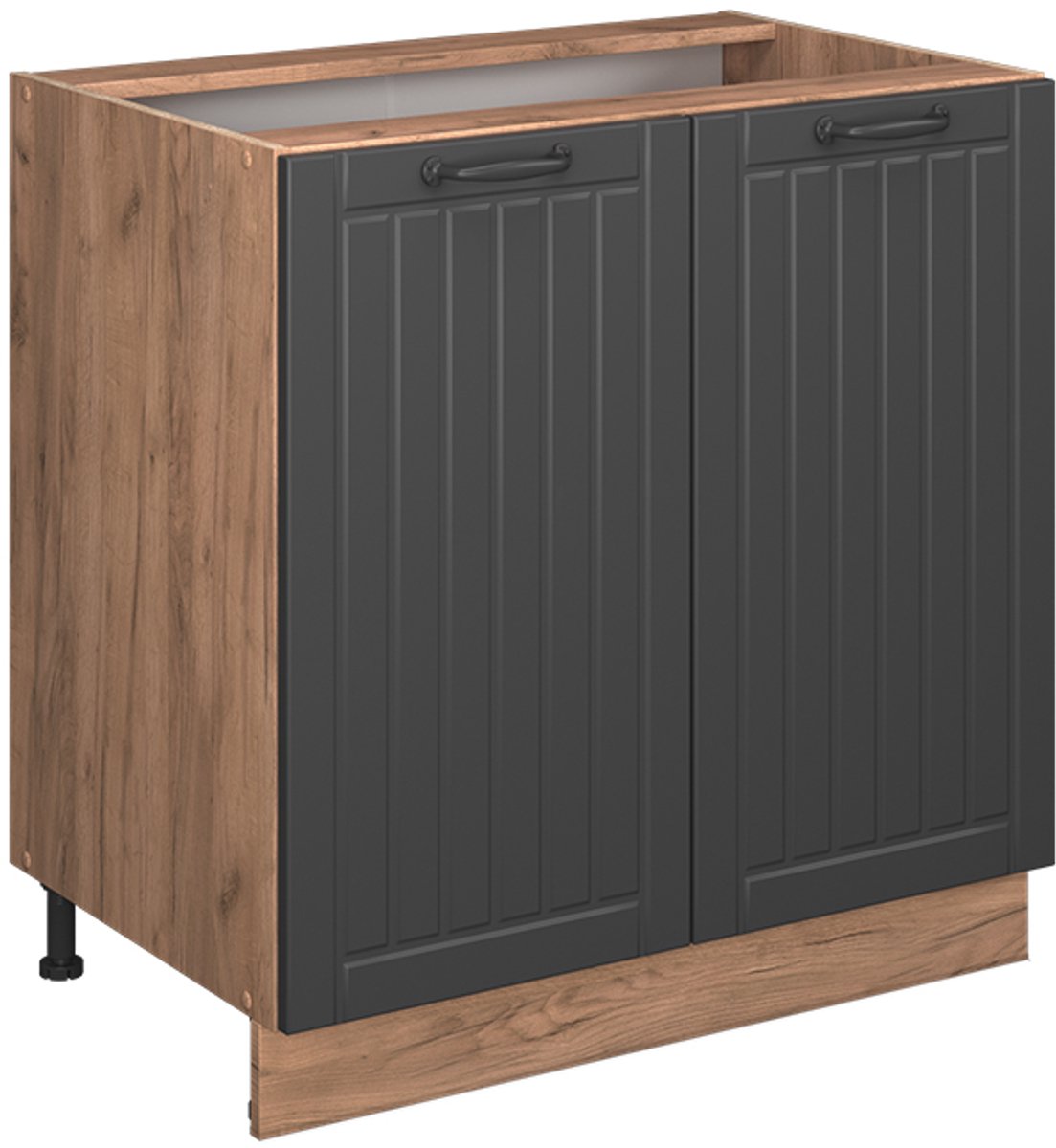 Vicco Fame-Line Keukenonderkast – 80 cm met legplank, WB Antraciet Donkergrijs Donkergrijs/Goudkleurig Eiken
