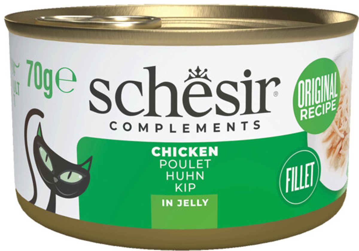 Schesir Schesir Complementary Kattenvoer Kip in Gelei - 12 x 70 gr - Voordeelverpakking