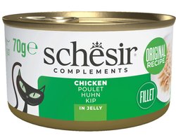 12x Schesir Complementary Kattenvoer Kip in Gelei 70 gr