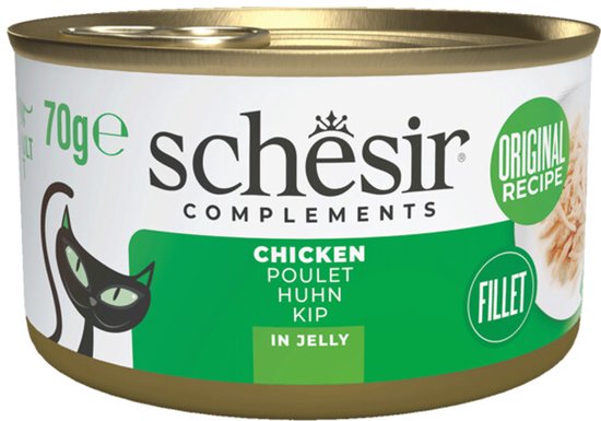 Schesir Complementary Kattenvoer Kip in Gelei - 12 x 70 gr - Voordeelverpakking