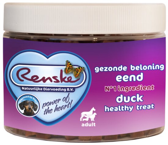 Renske Gezonde Beloning Mini Hartjes Hondensnack Eend - 300 gr