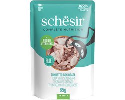 Schesir Kattenvoer Tonijn - Zeebrasem in Gelei - 12 x 85 gr - Voordeelverpakking