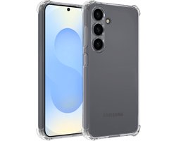 Hoesje - Geschikt voor Samsung Galaxy S25 FE - Sterk & Shockproof - Siliconen Shock Case - Hoes Cover - Telefoonhoes - Transparant