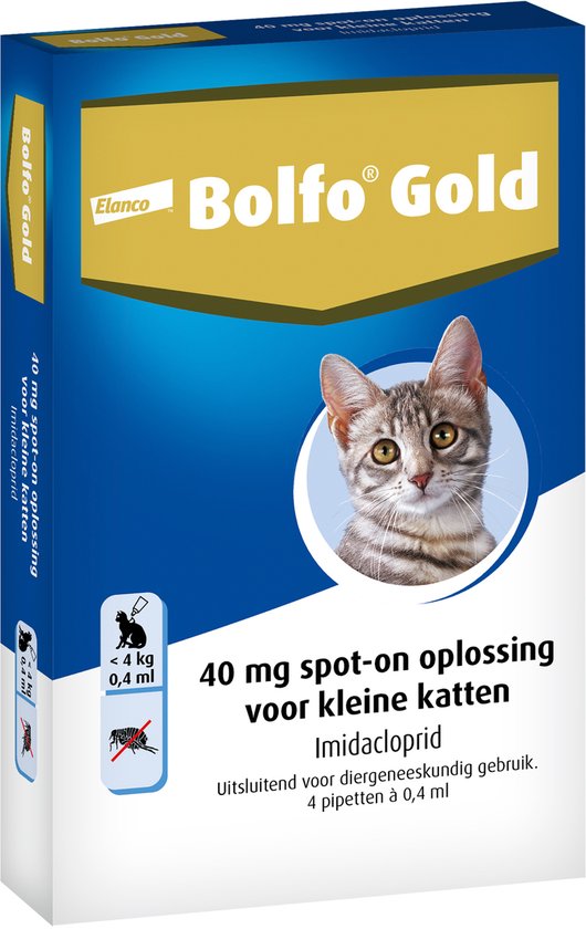 Elanco Vlooiendruppels Kat - Tot 4 kg - 40 mg 4 pipetten