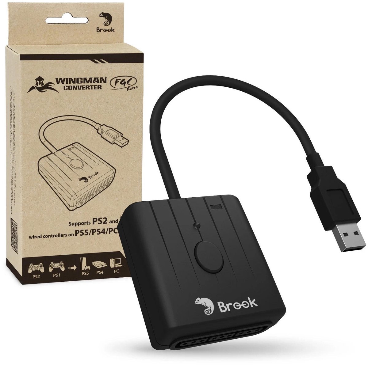 Brook Wingman FGC Retro PS1/PS2 controllers to PS4/PS5/PC Converter