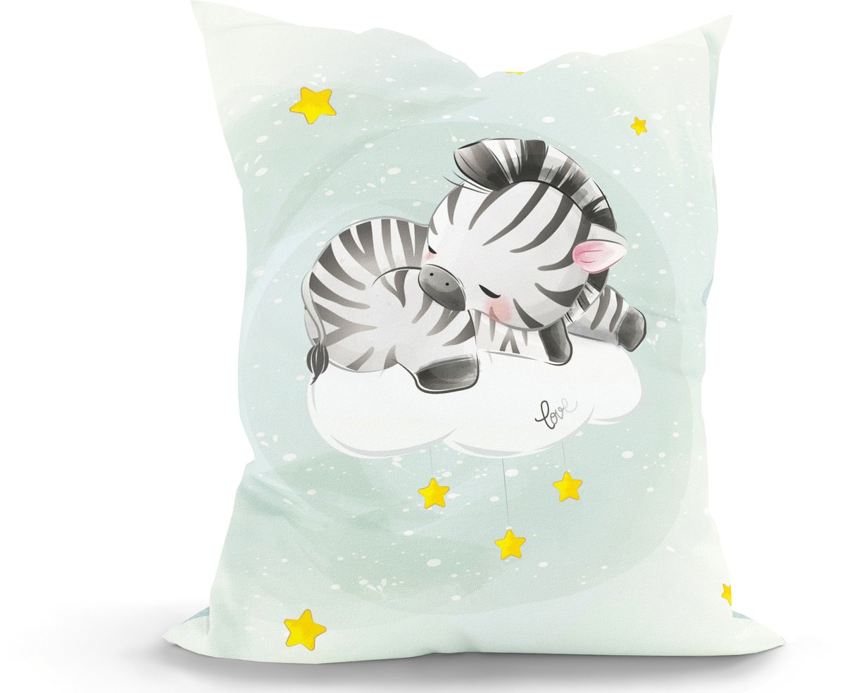 Green Bean® Kinderzitzak Zebra 100x135cm met 270 liter hoogwaardige EPS-korrelvulling en wasbare motiefhoes van 100% katoen