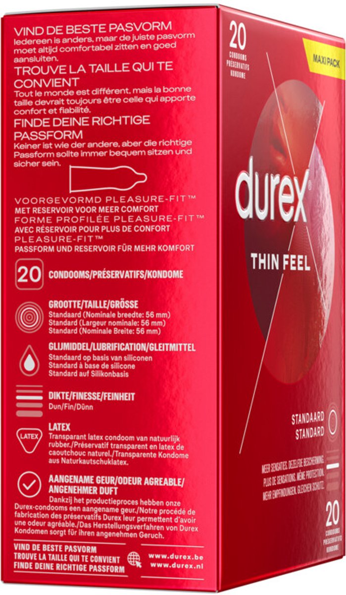 Durex Condooms Thin Feel - 4x 20 stuks