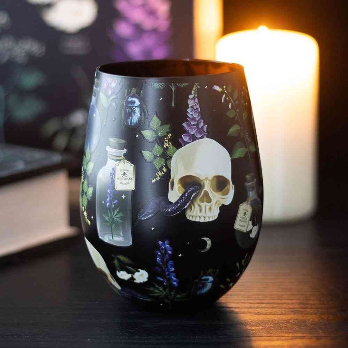 Something Different - Venom & Vines Print Stemless Wijnglas - Multicolours