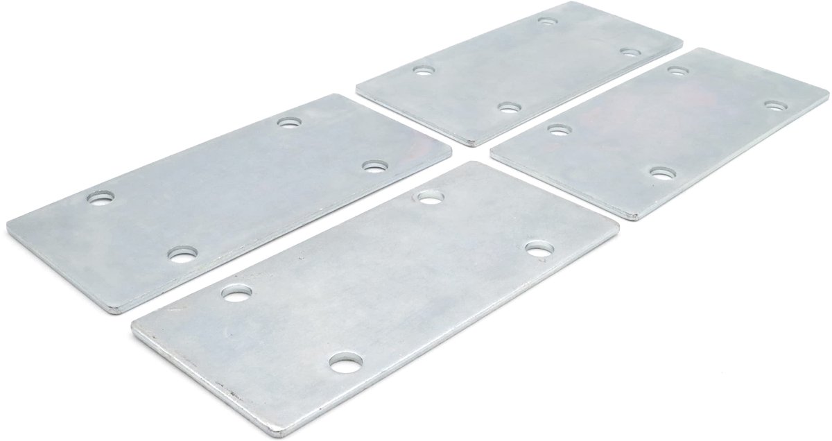 Verbindingsstukken 4-delig - Staal verzinkt - 101 mm x 45 mm - Geperforeerd