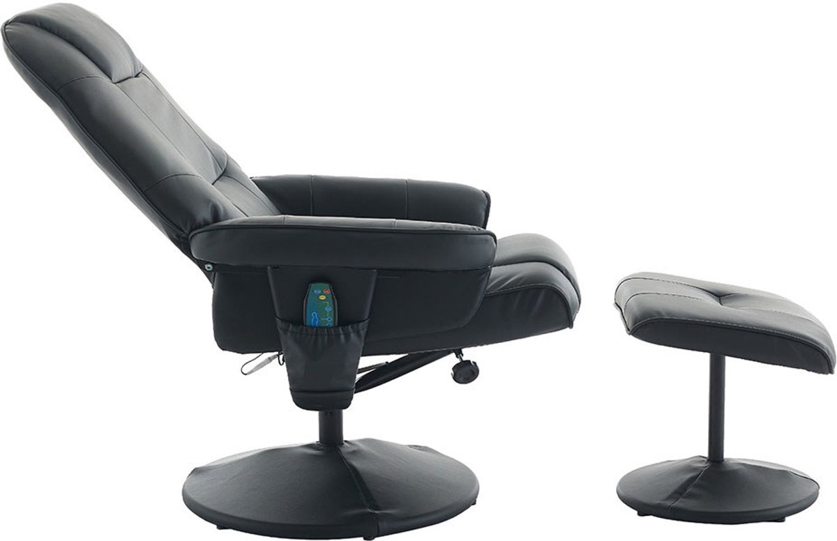 Afbeelding 2 van BLACKCOLORS Massagefauteuil Zwart met Verwarming en
