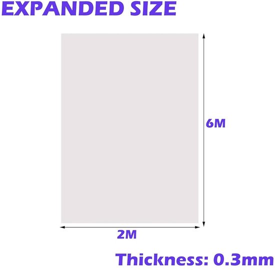 CYH 2M x 3M Extra Dikke Polyethyleenfolie Transparante Broeikasfolie, Scheurvaste Polyethyleen Tuinfolie, Plastic Film Transparant Sterk voor Tuinieren Tomatenhuis - 125Mu / 500G