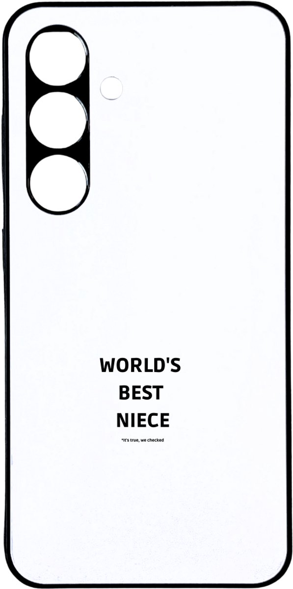 Hacebo® - world's best niece It's true we checked telefoonhoesje - Nicht - werelds beste nicht - telefoonhoesjes - verjaardag - cadeautje voor nicht - nicht artikelen - kado - geschenk - hoesje geschikt voor Samsung Galaxy S24