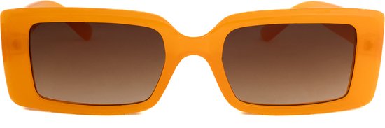 KIMU Zonnebril Y2K Rechthoek - Oranje Montuur - Bruine Gradient Glazen - Volwassenen Koningsdag Nederland Holland WK EK Olympische Spelen Koningsdag van Merkloos — afbeelding 4