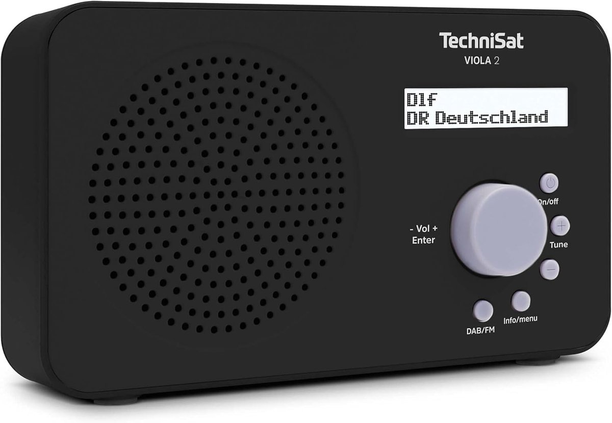 Draagbare DAB-radio met FM, hoofdtelefoonaansluiting en compact ontwerp