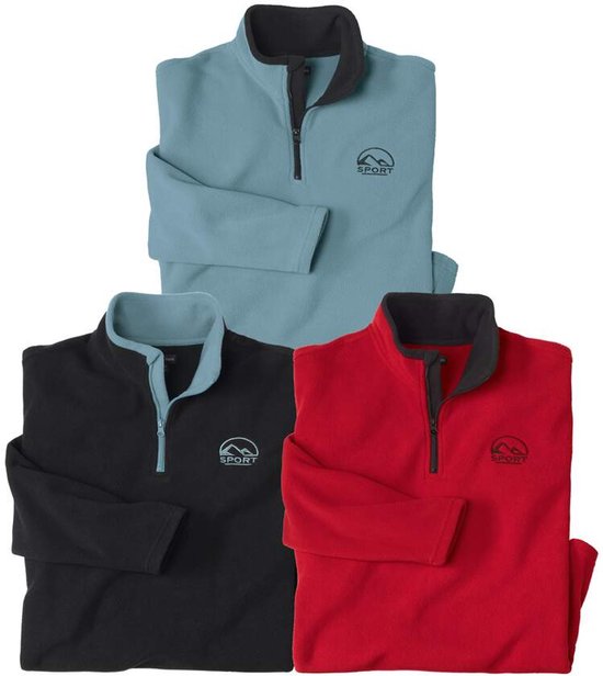 Set van 2 microfleece truien met ritskraag Eagle | Atlas For Men