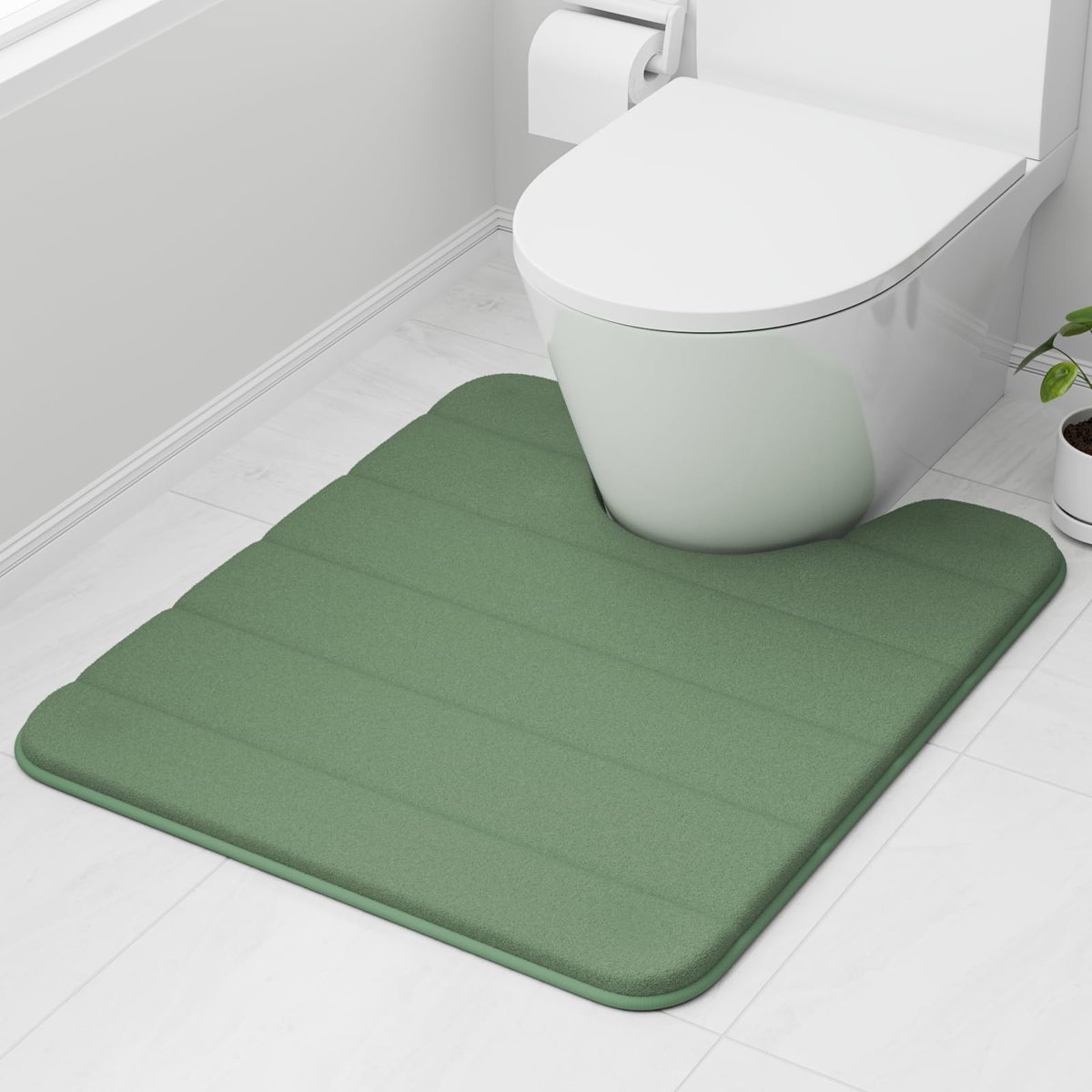 Ibenzoa® Diepgroene badmat met memoryfoam en snelle droogtechnologie voor badkamer