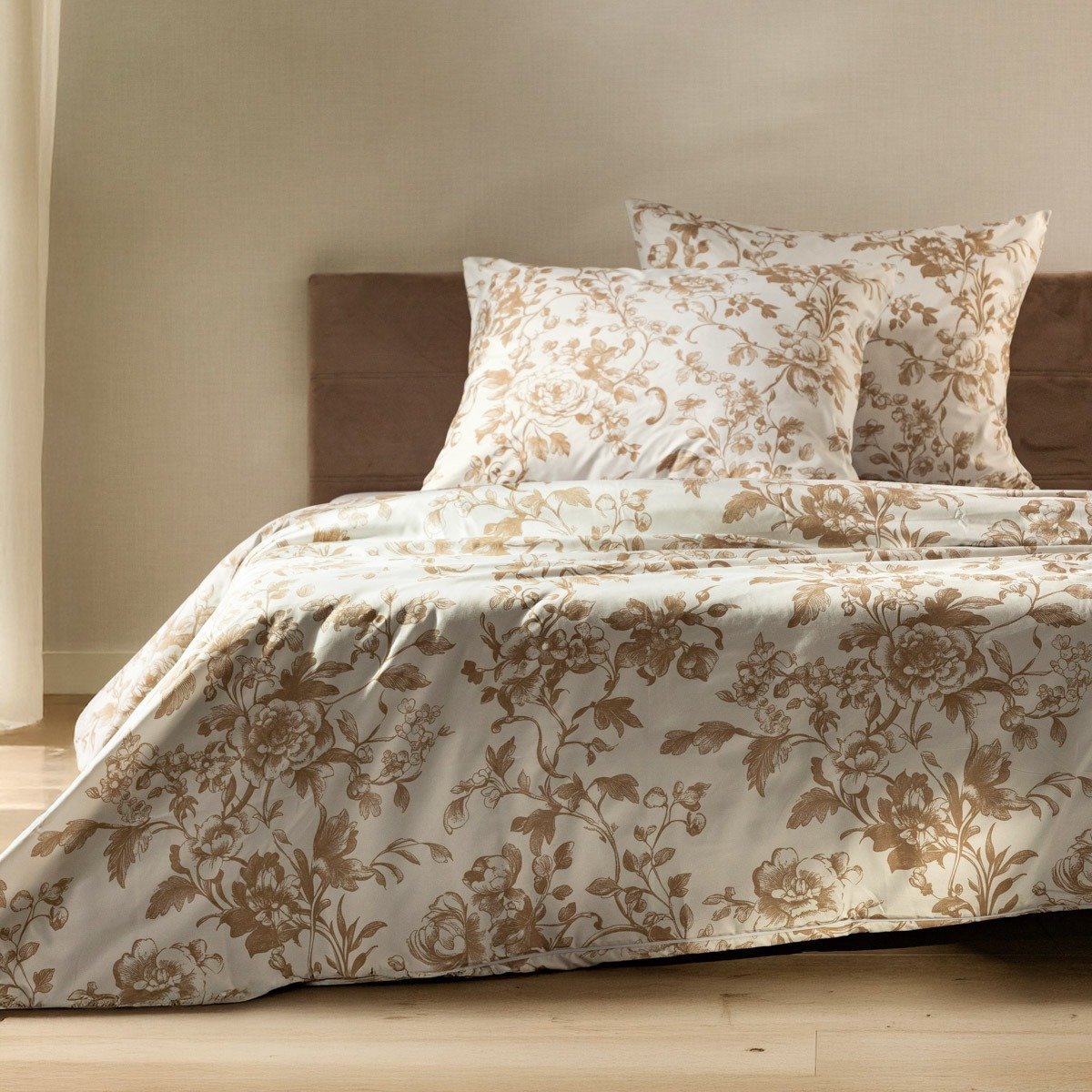 HOMLA ELENA - BEDDING - Beddengoed - Dekbedovertrek - Microvezel met Delicaat Bloemenpatroon - 220x200 cm + 2x70x80 cm