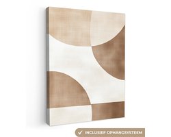 Canvas schilderij 90x120 cm - Exclusieve wanddecoratie Snijdende cirkels - Overlappende vlakken - Muurdecoratie woonkamer - Slaapkamer decoratie - Kamer accessoires - Schilderijen op canvas