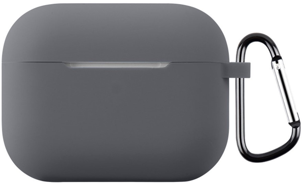 Coverup Hoesje - Geschikt voor AirPods Pro 3 Hoesje - Coverup Siliconen AirPods Case met Sleutelhanger - Donkergrijs