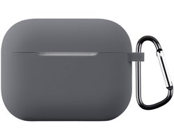 Coverup Hoesje - Geschikt voor AirPods Pro 3 Hoesje - Coverup Siliconen AirPods Case met Sleutelhanger - Donkergrijs