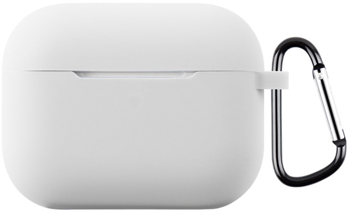 Coverup Hoesje - Geschikt voor AirPods Pro 3 Hoesje - Coverup Siliconen AirPods Case met Sleutelhanger - Wit