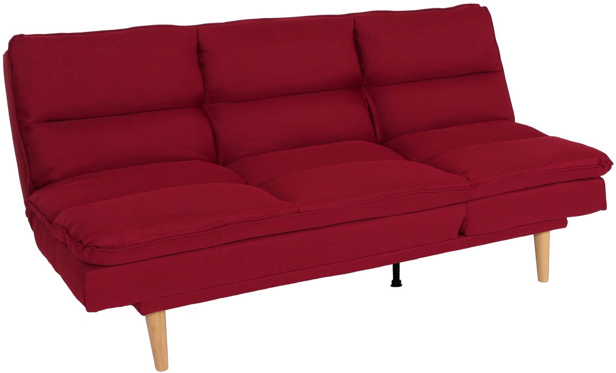 MCW Slaapbank MCW-M79, slaapbank voor gasten, slaapfunctie ligoppervlak 180x110cm ~ stof/textiel bordeaux