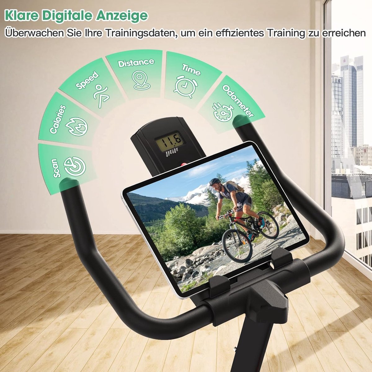 Hometrainer voor Thuis met Bluetooth en LCD-Display - afbeelding 3