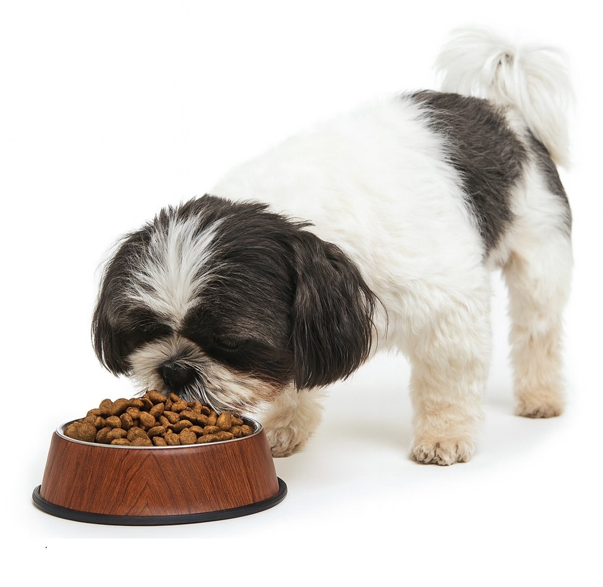 Nobleza Luxe voerbak voor hond en kat - Kleine hondenvoerbak - RVS met houtmotief - Maat S
