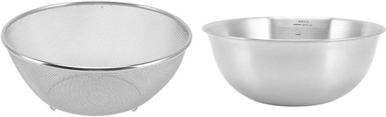 Passoire à mailles fines en acier inoxydable pour Cuisine , passoire en métal avec Kom et tamis à mailles