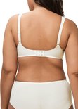 Vue arrière latérale d'un soutien-gorge minimiseur Triumph crème texturé.