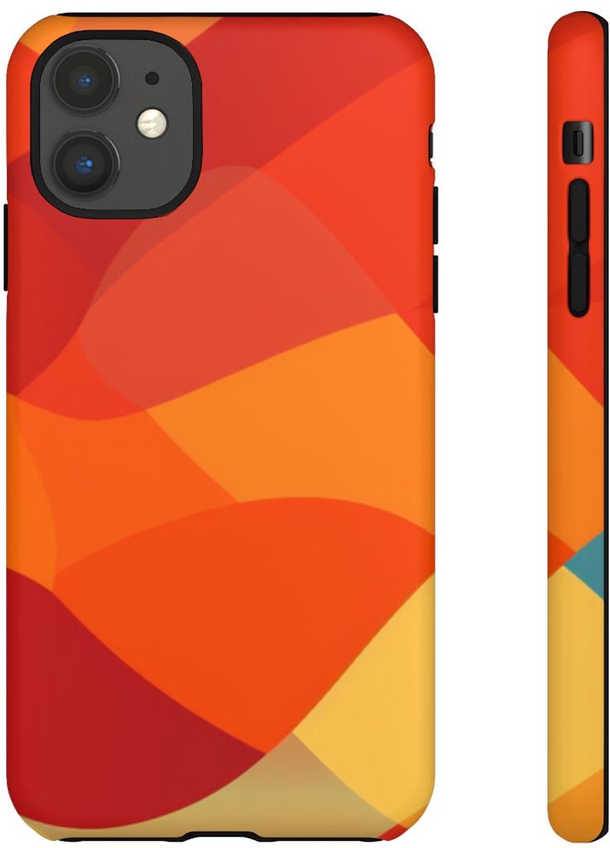 Warme Abstracte Overlappende Vormen – Telefoonhoesje Geschikt voor iPhone 11