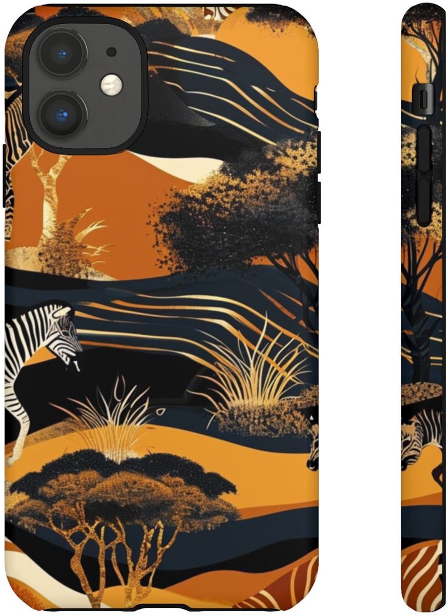 Abstract Afrikaans Savanne Zebra Patroon – Telefoonhoesje Geschikt voor iPhone 11