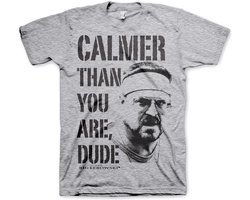 The Big Lebowski Heren Tshirt -XL- Calmer Than You Are, Dude Grijs