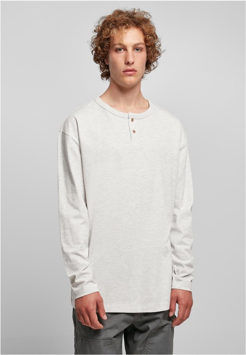 Urban Classics Organic Oversized Henley Longsleeve shirt M Grijs