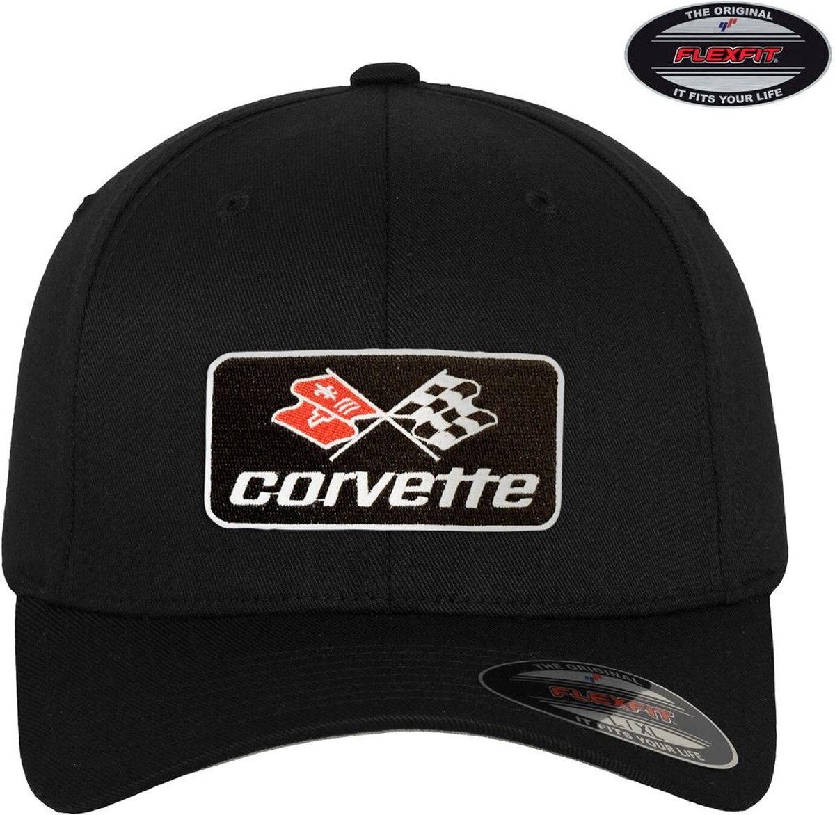 Corvette Cap C3 Patch Flexfit Cap GM-92-CORV9901-CB62 Black-L/XL