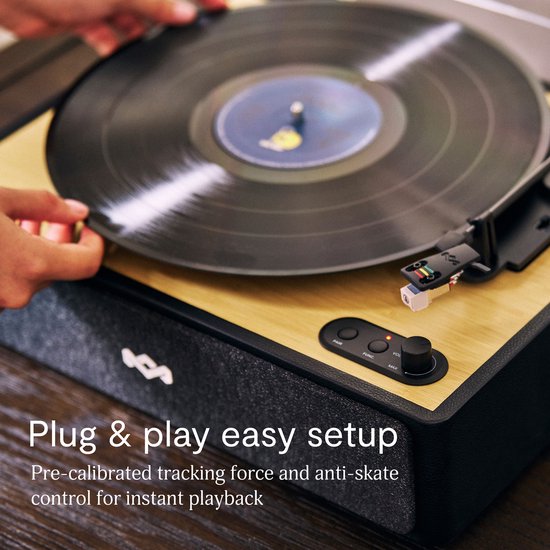 House of Marley Rise Up Bluetooth Platenspeler - Ingebouwde Speakers - Vinyl - Bluetooth Speakers - Auto-stop - Draadloos - Home Audio - Gemaakt van Duurzame Materialen