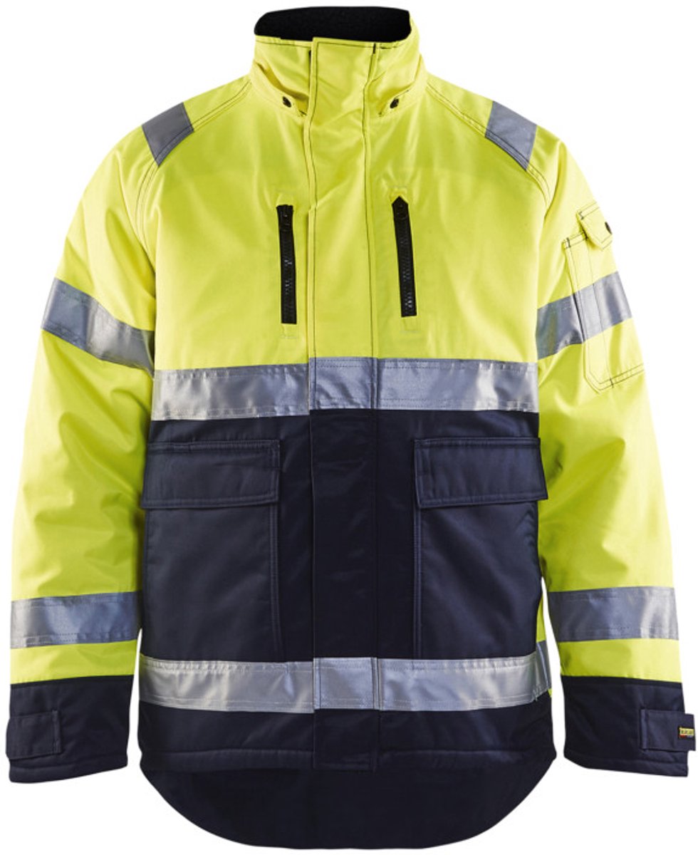Blåkläder 4828-1900 Winterjas High Vis Geel/Marineblauw maat XXL
