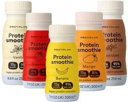Protiplan - Mix Proteïne Smoothies - 5 stuks (3 x 200 ml + 2 x 250 ml) - Ready to go proteïnedrank