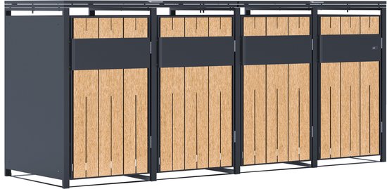 AXI Luke Kliko Ombouw - Voor 4 containers - Antraciet/Houtlook - Max ...