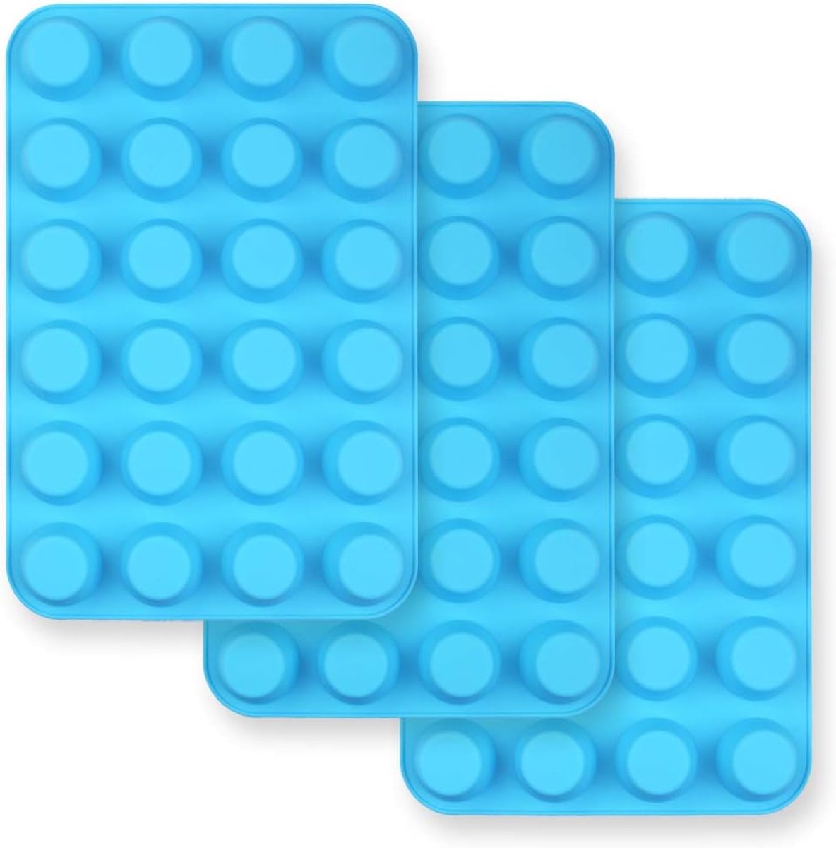 Mini siliconen muffinvorm 3-delige set antiaanbak cupcake taartvorm blauw